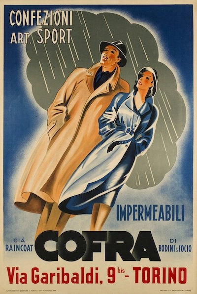 Реклама плащей марки Cofra (1946 год)