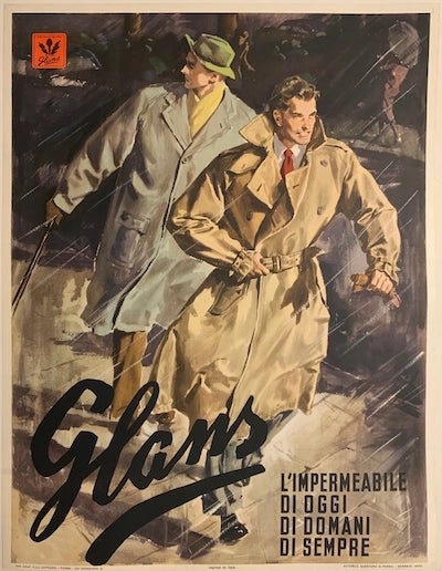 Реклама плащей марки Glans (1950 год)