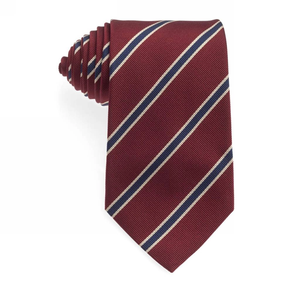 Бордовый галстук в полоску